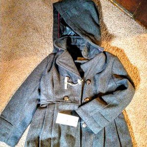 Jessica Simpson Little Girls Double Breasted Casual Dress Coat Small 4/5 Gray